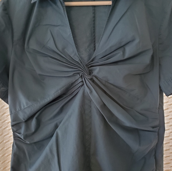 Twist Knot Teal Dress Shirt - Picture 2 of 3